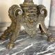 Pair of Louis XIV style andirons in bronze after a design by André-Charles Boulle.