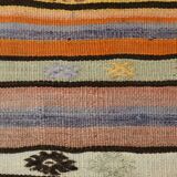 Tapis bohème multicolor en laine, charme artisanal d’Anatolie, 138x226Cm