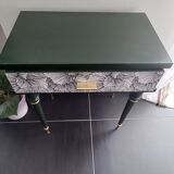 Vintage khaki restyled bedside table with gilding
