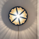 Wall lamp with plug and switch, blue