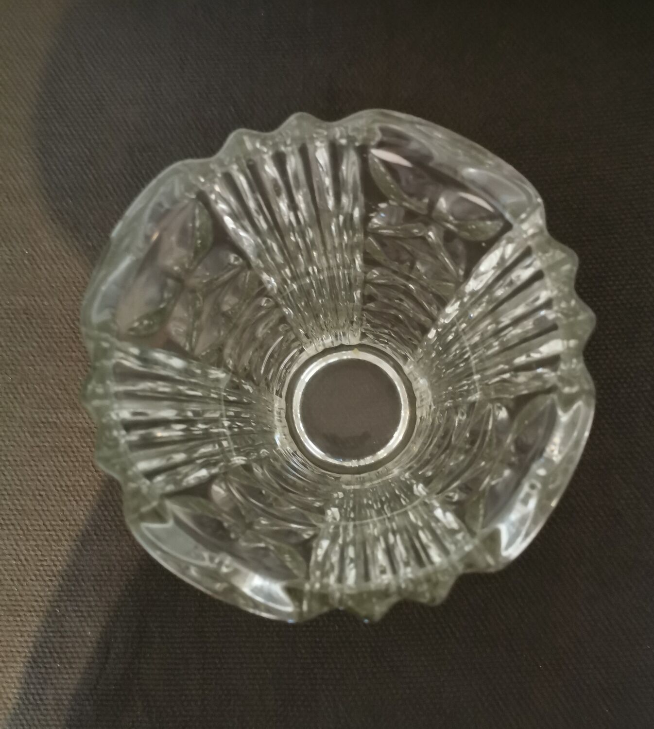 Large glass vase Pattern Lines and diamonds