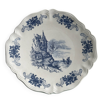 Plate - presentation dish in Sarreguemines earthenware, "Surrey" collection
