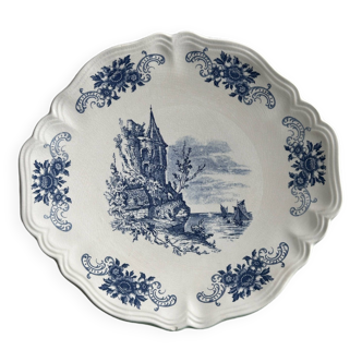 Assiette - plat de présentation en faïence de Sarreguemines, collection "Surrey"