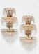 Pair of large brass and crystal wall lights c. 1940s (57 cm)