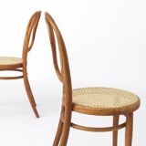 Pair Thonet Cafe-Chairs approx. 1880s - Bentwood, Cane seat weaving