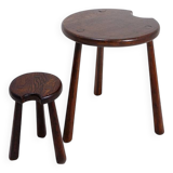 Ensemble de 2 tables tripodes brutalistes