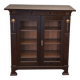 Antique low display cabinet with two glass doors,