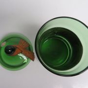 Vintage green glass bathroom container