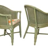 Rattan lounge by Maugrion, 1980