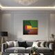 Soothing abstract canvas "Green Palette" 80x80cm