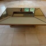 Oak and glass coffee table
