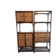 Enfilade étagère rotin vintage