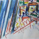 Pastel painting of Notre Dame de la Garde, Marseille. Signed JM (Signature at id)