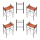 6 tabourets de bar contemporains en cuir tabac naturel