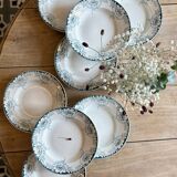 Set of 8 antique ironstone soup plates - Suzanne de Saint Amand model