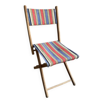 Old wooden folding camping chair