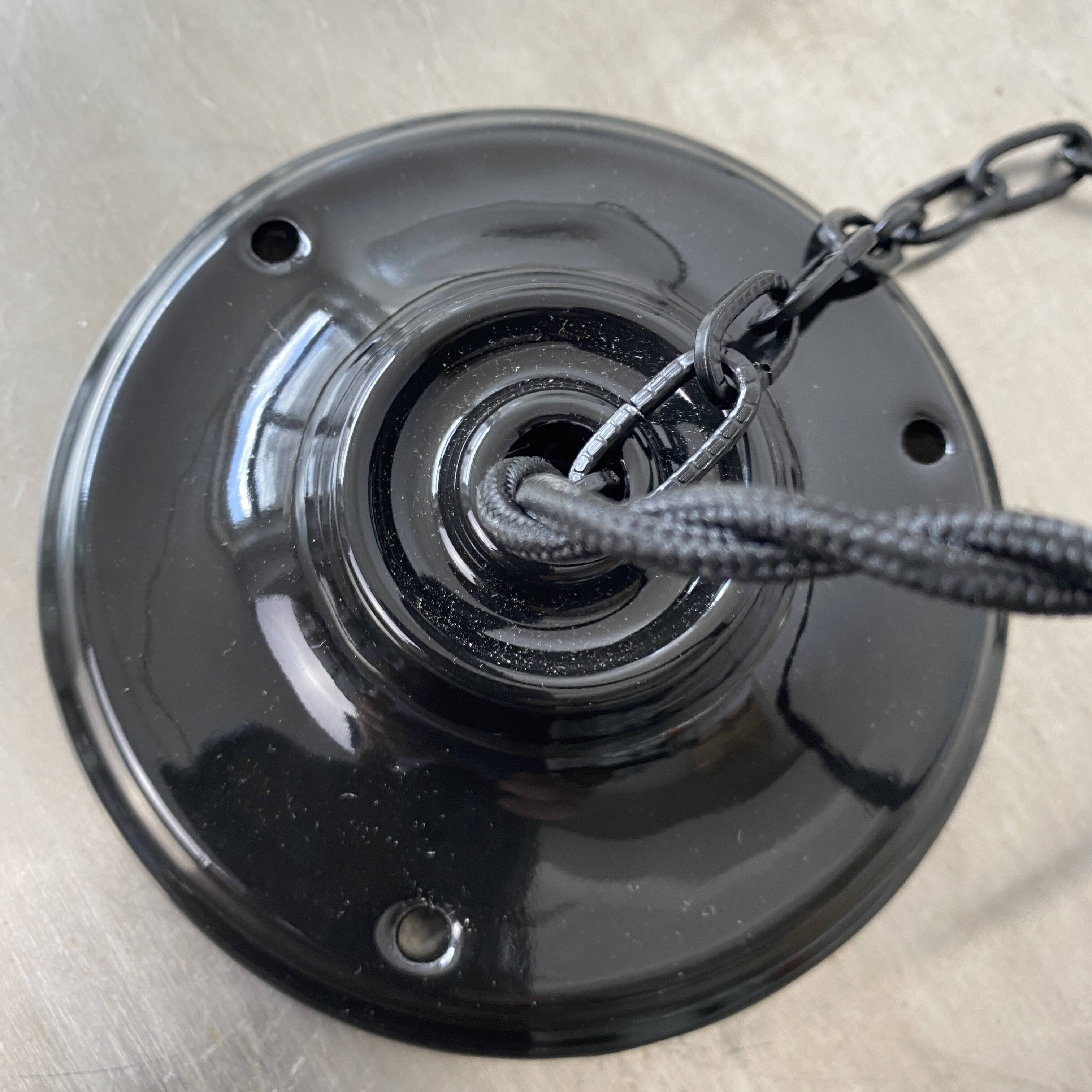 VINTAGE XL ART DECO SEMI-SPHERE SUSPENDED LAMP