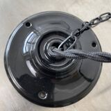 VINTAGE XL ART DECO SEMI-SPHERE SUSPENDED LAMP