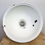 Large Industrial British White Enamel Pendant Lamp from Benjamin, 1960s
