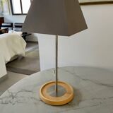 Vintage ikea basisk wood and steel lamp 1990