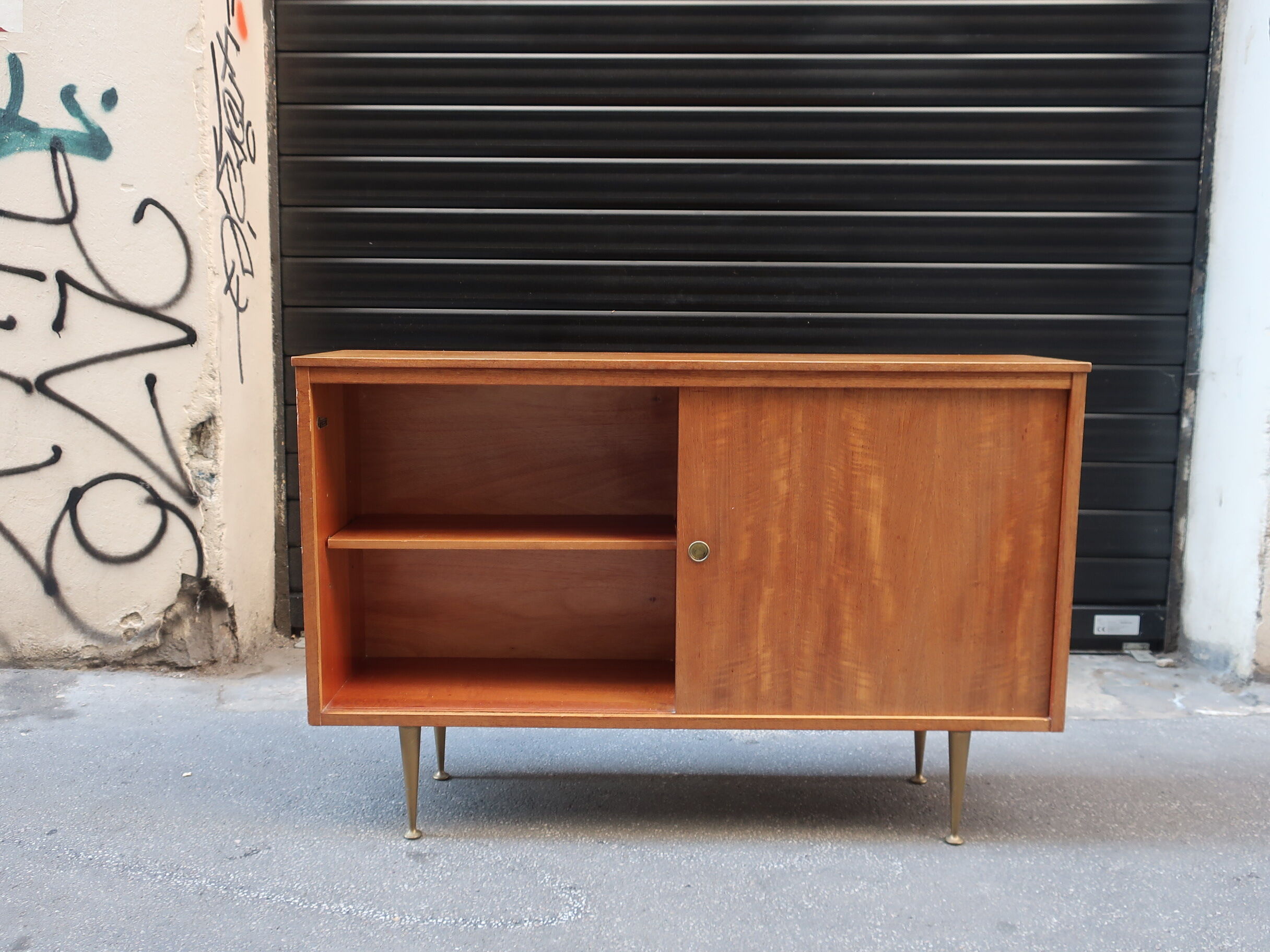 Teak bahut two doors 60s