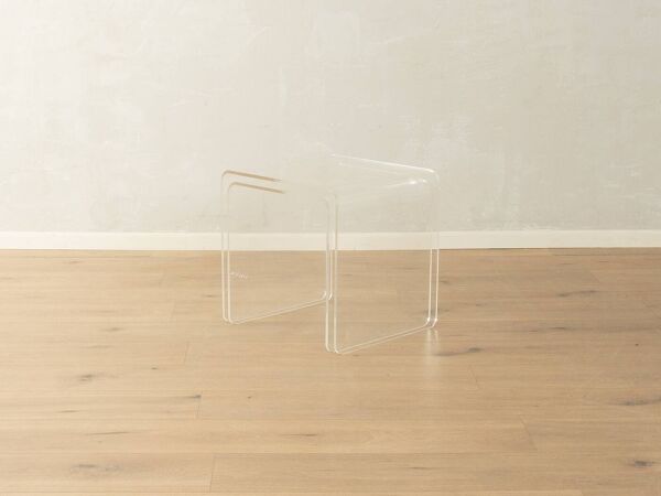Tables d'appoint minimalistes en verre acrylique transparent, style Space Age, années 1970, ensemble de 2.