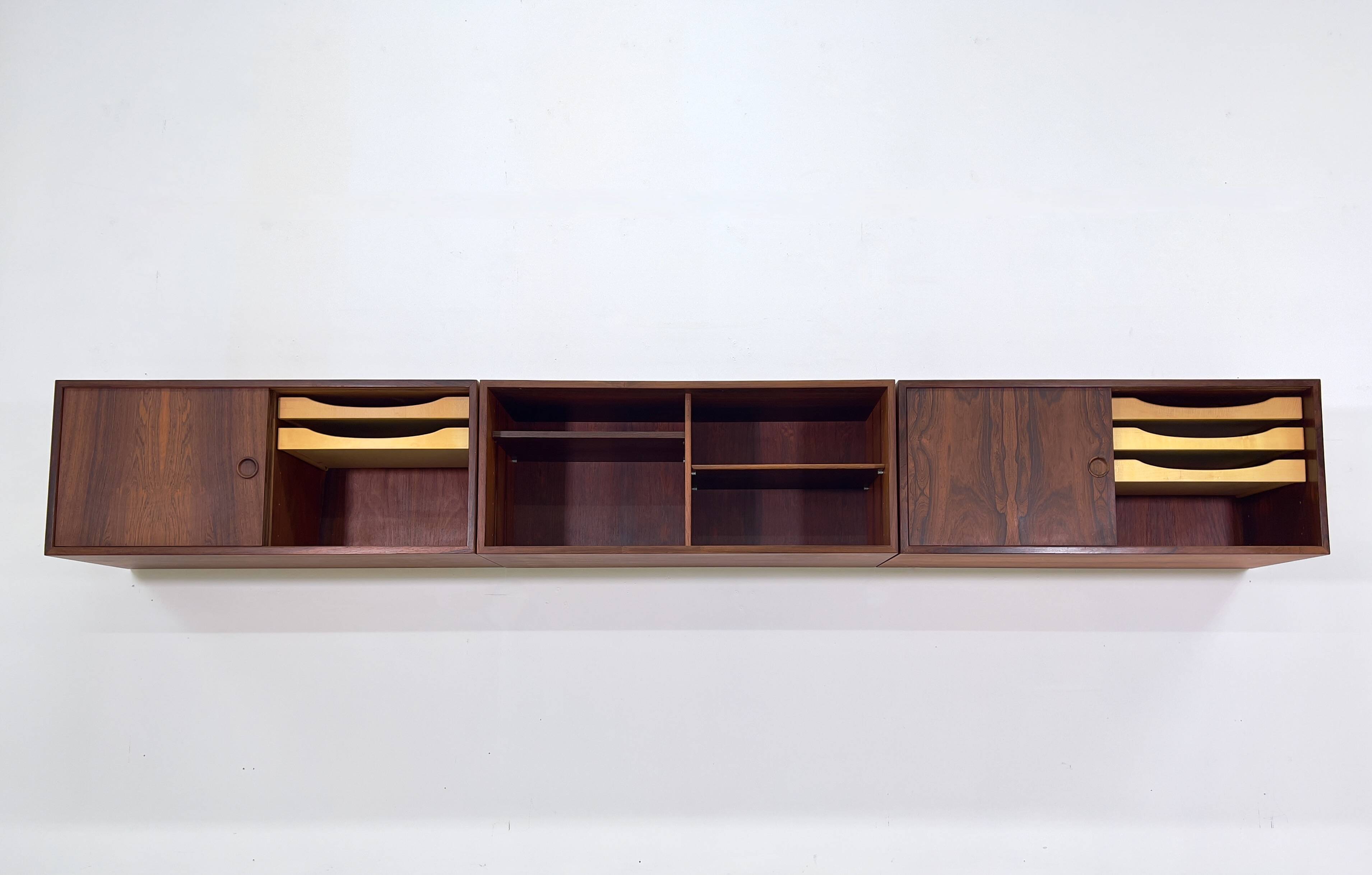Danish Kai Kristiansen Rosewood Wall Units By Feldballes, 1960s.