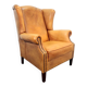 Vintage Sheepskin Leather Wing-Back Chair, 1970s