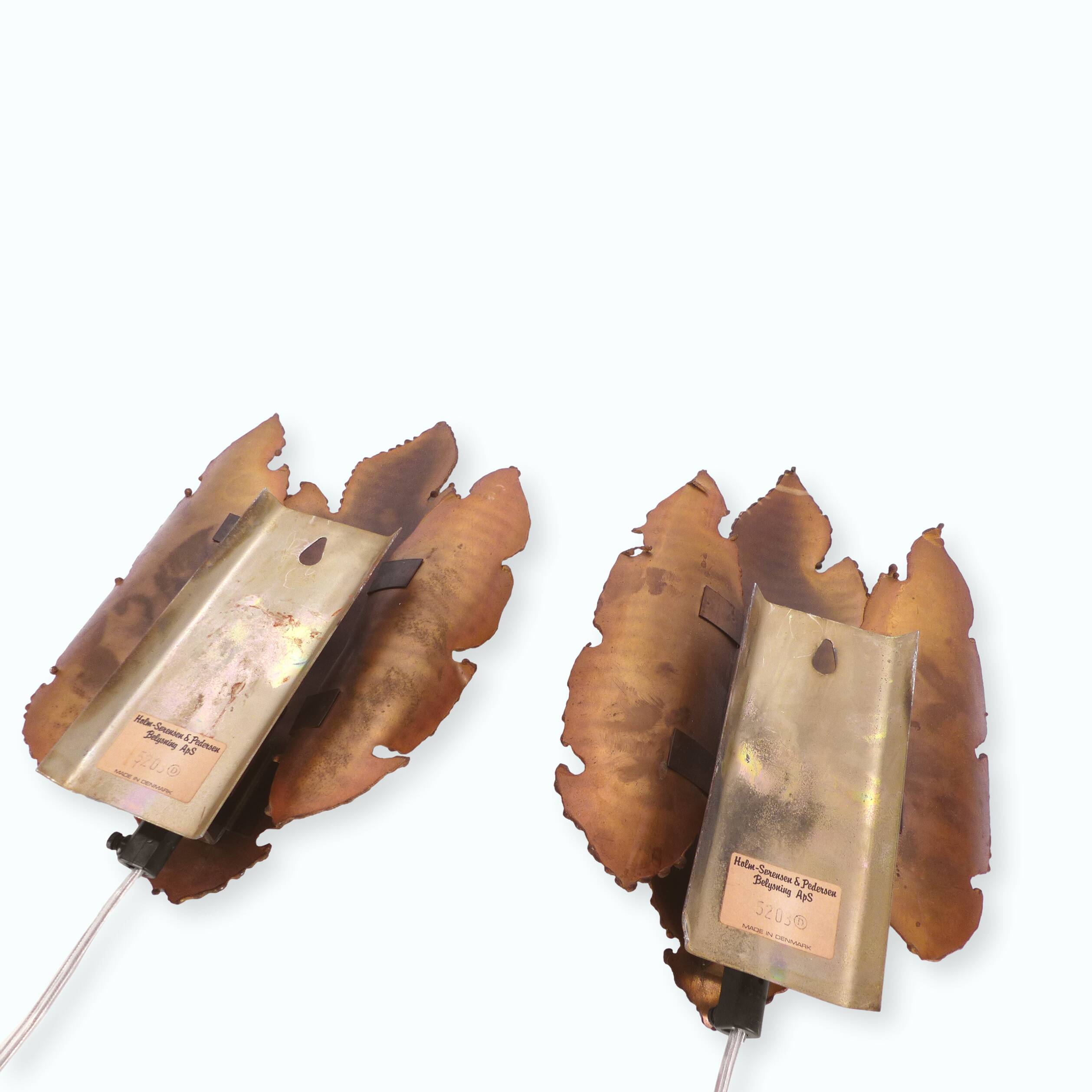 Pair of Brutalist wall lights by Svend Aage Holm Sørensen, Denmark 1960