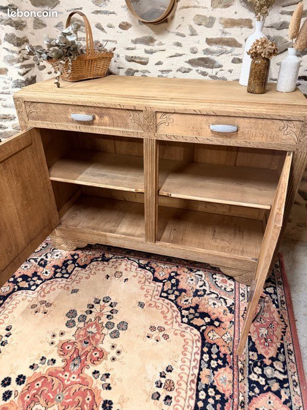 Superb stripped Art Deco wooden buffet