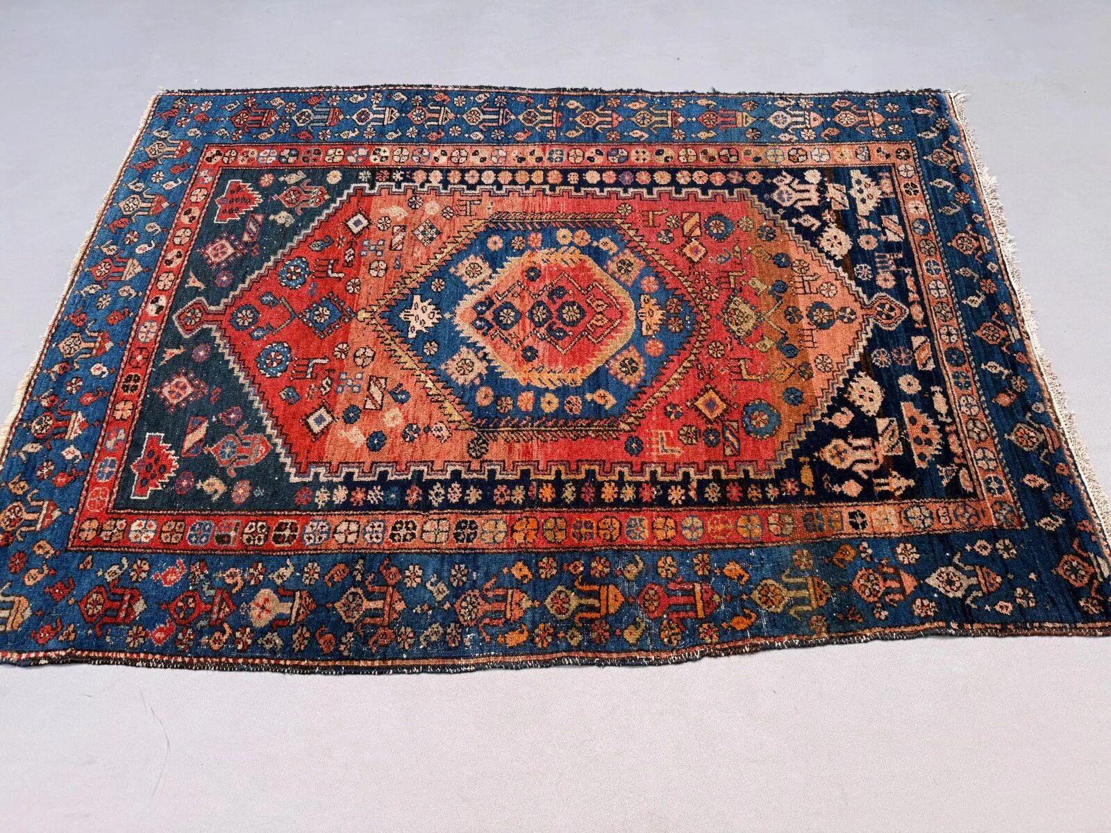 Tapis tribal vintage 130x185 cm, moyen, tapis oriental tribal 2543