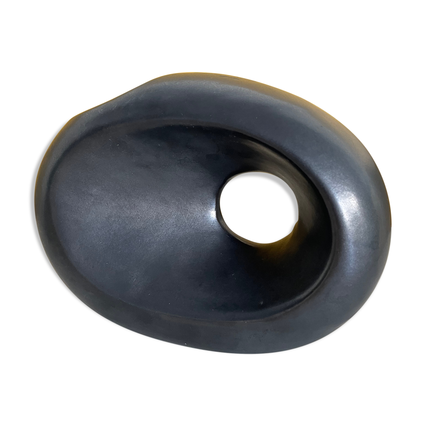 Matte black ceramic vase