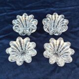 4 vintage crystal candlesticks, flower shape