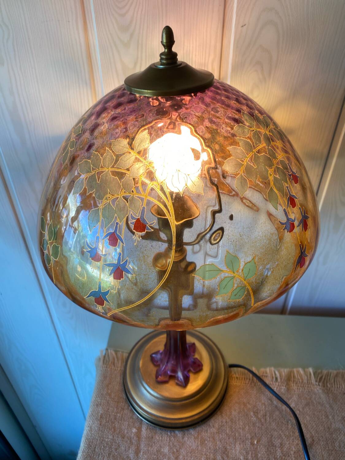 Art Nouveau style glass lamp