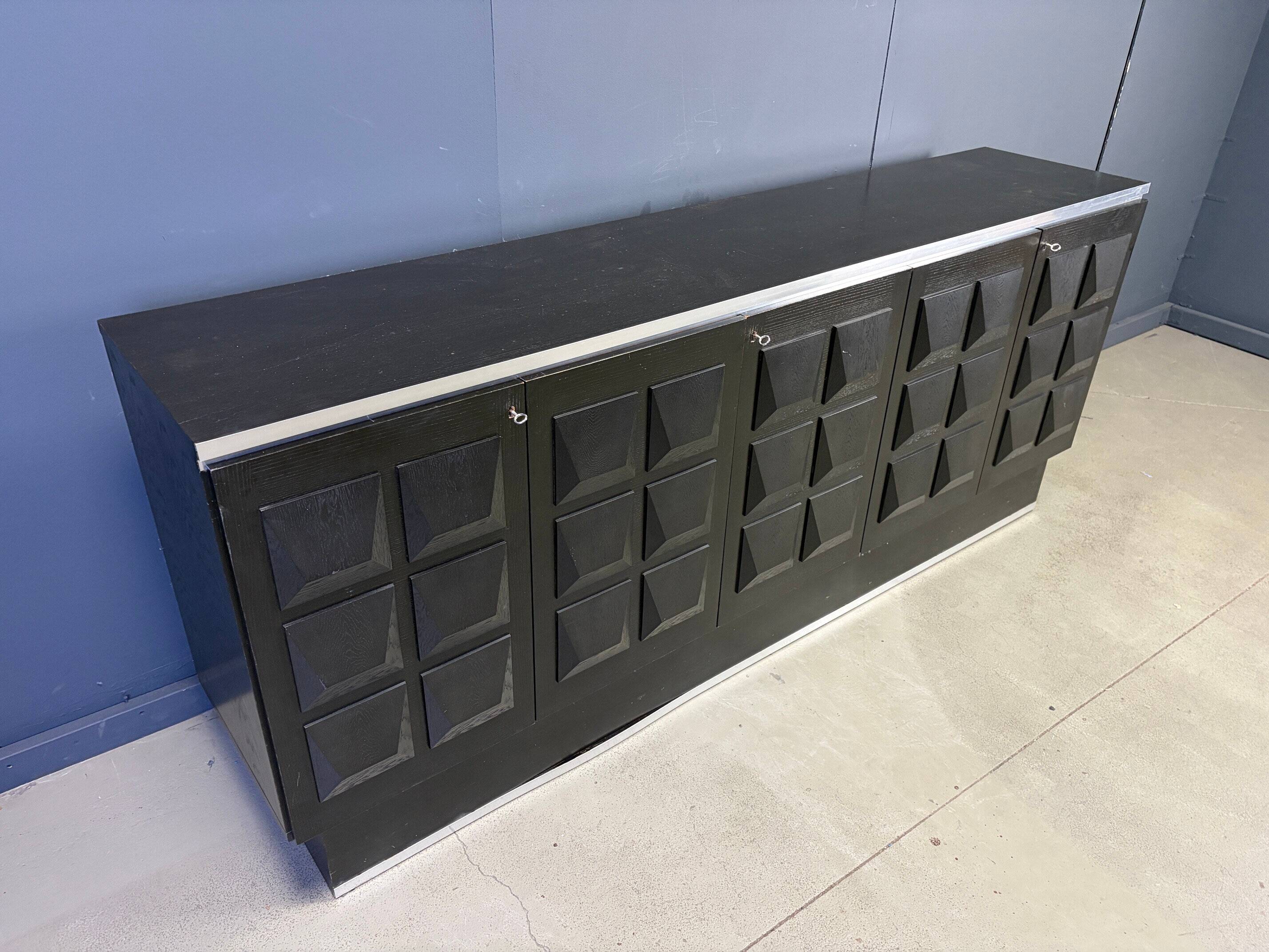Vintage brutalist credenza, 1970s