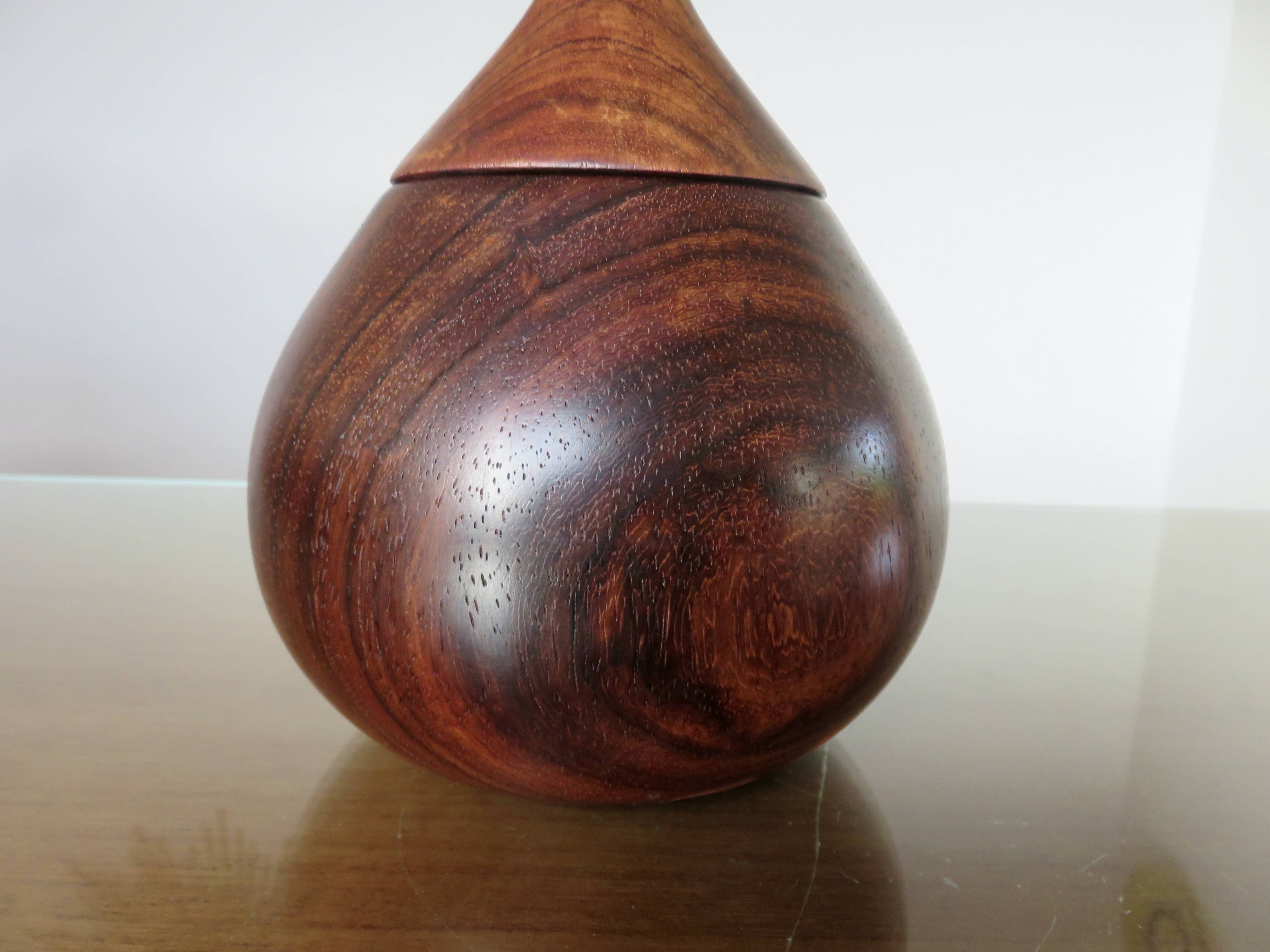 Scandinavian rosewood box, free form, 60s-70s