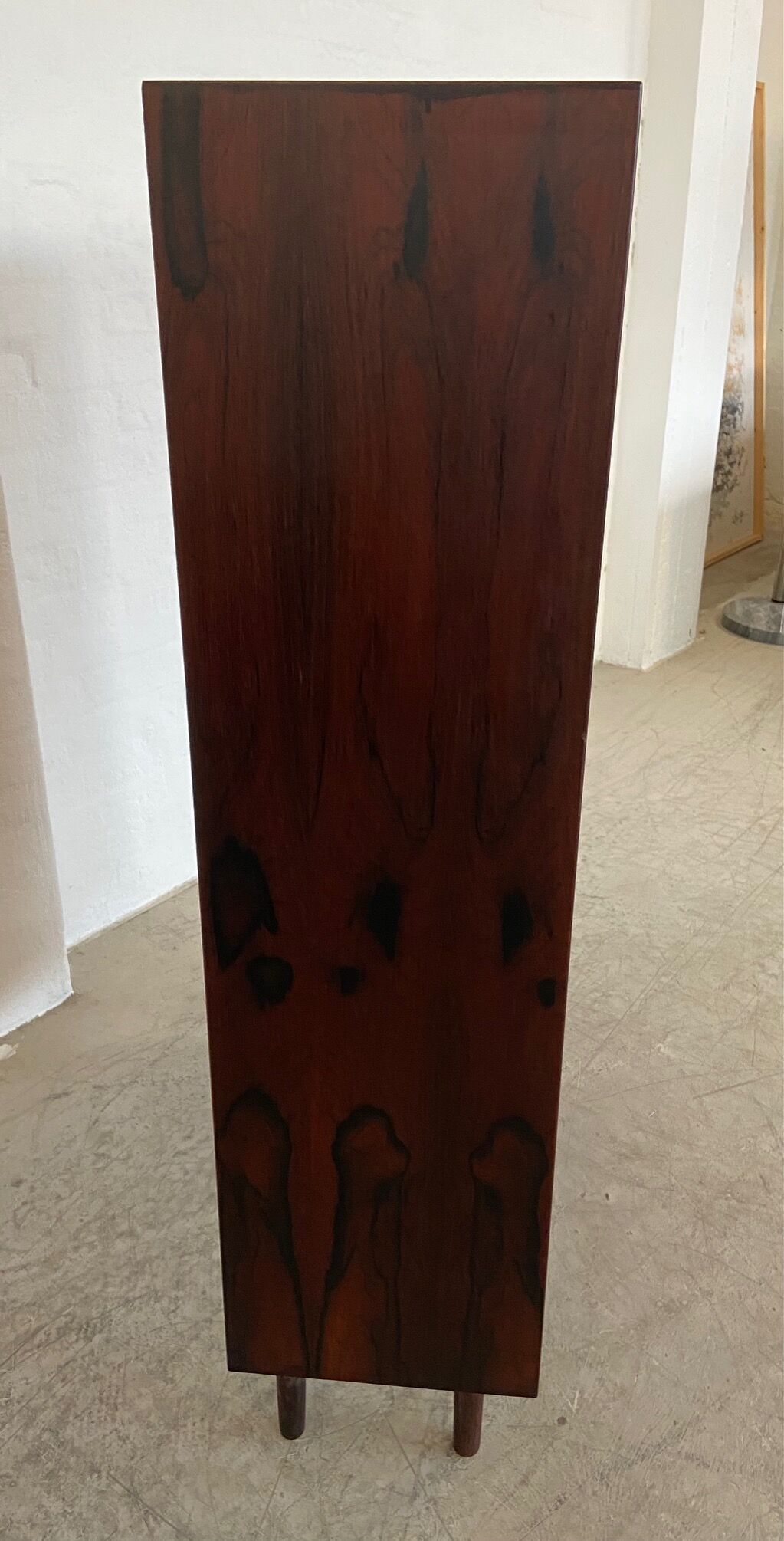 Danish retro vintage library in rosewood with sliding doors from the 1960s.