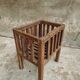 Antique rack storage basket walnut wood storage or toy bin