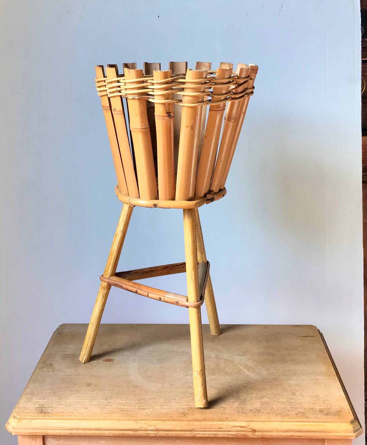 Vintage bamboo plant holder