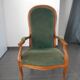 Voltaire armchair in fine green velvet, late 19th - early 20th century.