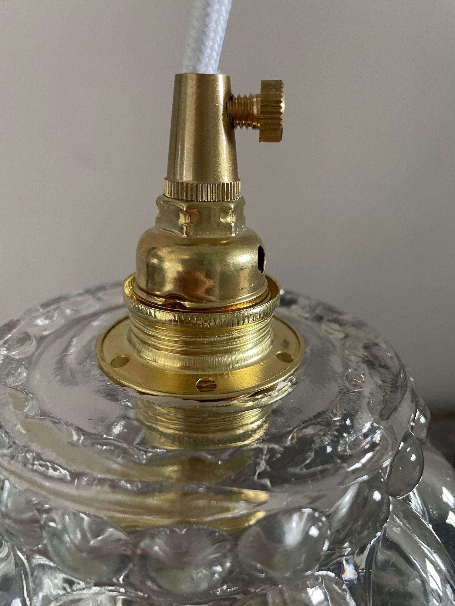 Hanging lamp pressed molded glass