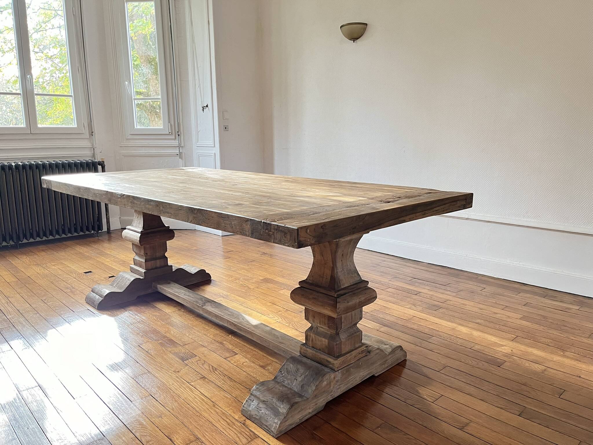 Table monastère en bois ancien - Spirito 200 par 100 cm
