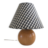 Walnut ball table lamp