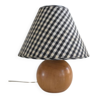 Walnut ball table lamp