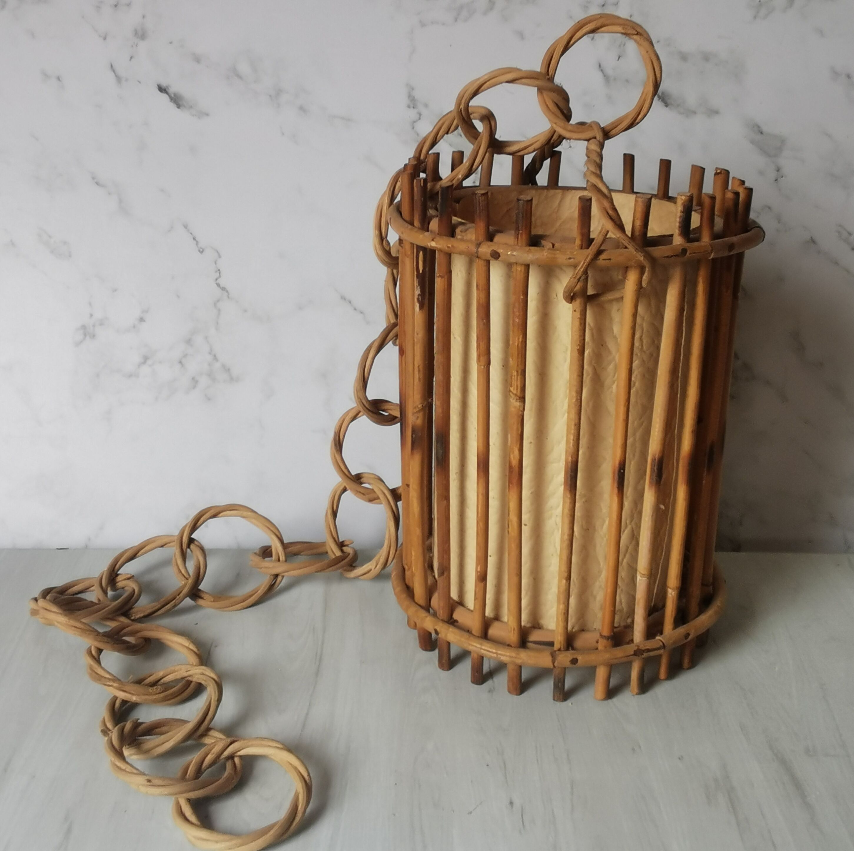 Vintage bamboo and rattan suspension