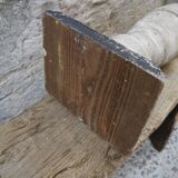 Baluster lamp foot in patinated wood