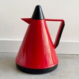 Vintage red post modern thermos by BMF, Memphis design