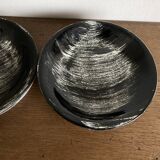 Set of 6 salins 1960s golfe juan black calotte plates