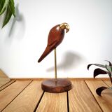 Wood & brass parakeet