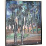 Painting 'Aften' - mid century modern / 70's abstract